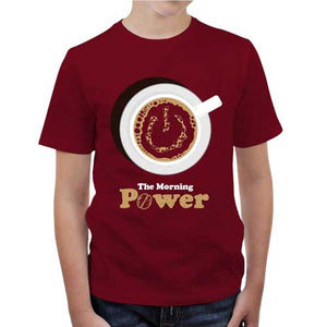 tshirt-enfant-the-morning-power-coton-bio-rouge