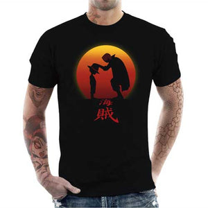 tshirt-homme-king-of-pirate-luffy-coton-bio-noir