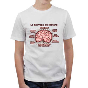 tshirt-enfant-le-cerveau-du-motard-coton-bio-blanc