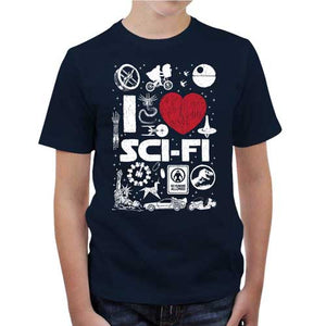 tshirt-enfant-i-love-sci-fi-coton-bio-bleu-nuit