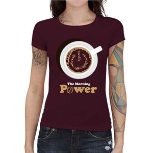 tshirt-femme-the-morning-power-coton-bio-cerise