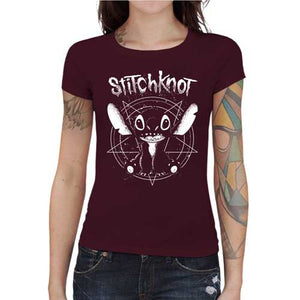 tshirt-femme-stitchknot-cross-over-surpuissant-de-stitch-et-slipknot-coton-bio-cerise