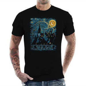 tshirt-homme-de-lecole-poudlard-style-van-gogh-coton-bio-noir