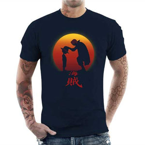 tshirt-homme-king-of-pirate-luffy-coton-bio-bleu-nuit