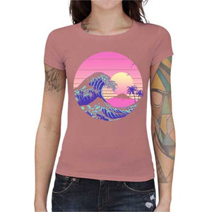 tshirt-femme-the-great-dream-wave-artiste-japonais-coton-bio-petal-rose