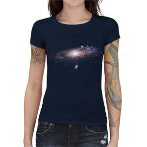 tshirt-femme-i-am-here-coton-bio-bleu-nuit