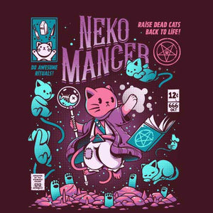 tshirt-nekomancer-magicien-qui-reincarne-les-chats-coton-bio-cerise