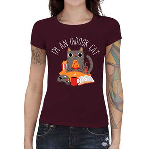 tshirt-femme-geek-chat-indoor-cat-coton-bio-cerise