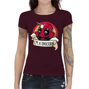 tshirt-femme-cinema-i-am-unicorn-deadpool-coton-bio-cerise