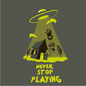 tshirt-never-stop-playing-coton-bio-khaki