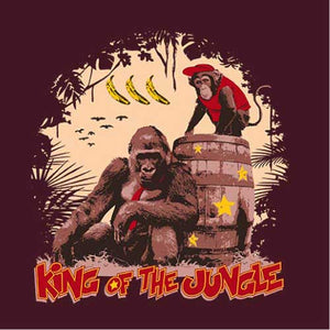 tshirt-king-of-the-jungle-coton-bio-cerise