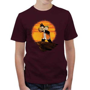 tshirt-enfant-king-goku-coton-bio-cerise