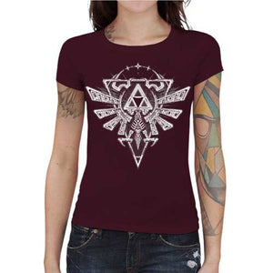 tshirt-femme-ancient-force-triforce-sceau-royal-zelda-coton-bio-cerise