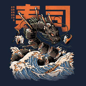 tshirt-sushi-dragon-pour-gourmets-fan-d-art-et-de-japon-coton-bio-bleu-nuit