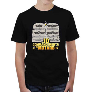 tshirt-enfant-les-10-commandements-du-motard-coton-bio-noir