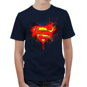 tshirt-enfant-superman-coton-bio-bleu-nuit