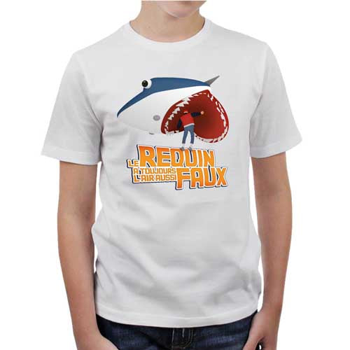 T-shirt enfant geek - Requin toujours aussi faux