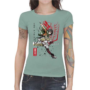 tshirt-femme-attaque-des-titans-soldat-mikasa-coton-bio-jade