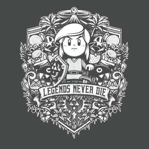 tshirt-legends-never-die-zelda-coton-bio-gris-fonce