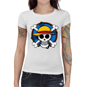 tshirt-femme-one-piece-skull-coton-bio-blanc