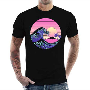 tshirt-homme-the-great-dream-wave-artiste-japonais-coton-bio-noir