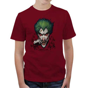 tshirt-enfant-death-is-a-joke-coton-bio-rouge