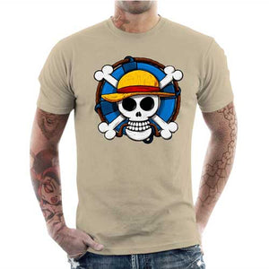 tshirt-homme-one-piece-skull-coton-bio-beige