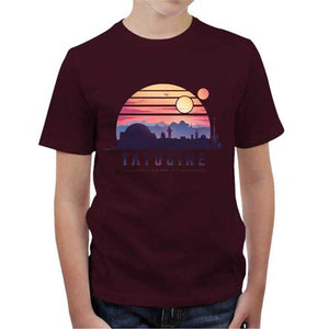 tshirt-enfant-tatooine-coton-bio-cerise