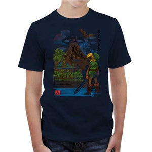 tshirt-enfant-heros-awakening-coton-bio-bleu-nuit