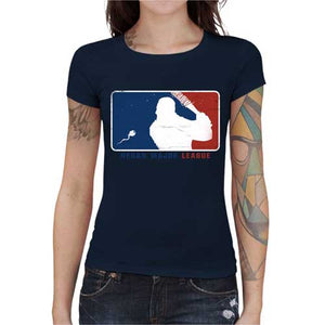 tshirt-femme-negan-major-league-coton-bio-bleu-nuit