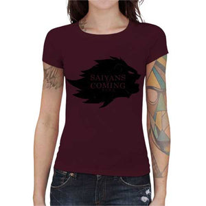 tshirt-femme-saiyans-are-coming-coton-bio-cerise