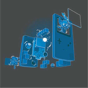 tshirt-old-school-gamer-coton-bio-gris-fonce