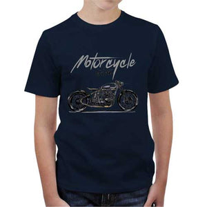 tshirt-enfant-moto-affichez-votre-passion-pour-les-custom-coton-bio-bleu-nuit