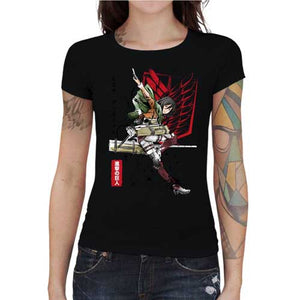 tshirt-femme-attaque-des-titans-soldat-mikasa-coton-bio-noir