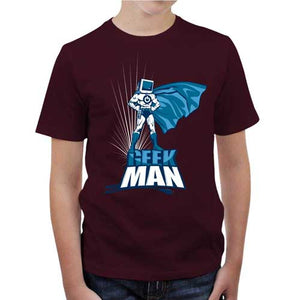 tshirt-enfant-geek-man-coton-bio-cerise