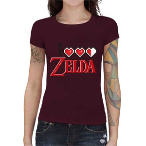 tshirt-femme-i-love-zelda-coton-bio-cerise