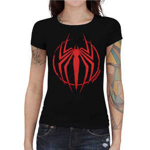 tshirt-femme-spiderman-percutant-et-demonstratif-coton-bio-noir