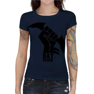 tshirt-femme-bat-power-coton-bio-bleu-nuit