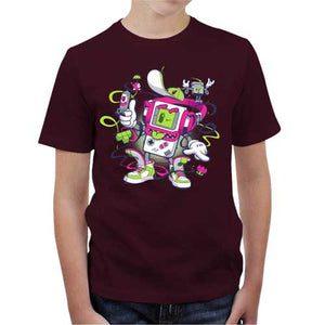 tshirt-enfant-game-boy-old-school-coton-bio-cerise