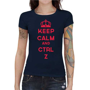 tshirt-femme-keep-calm-and-ctrl-z-coton-bio-bleu-nuit