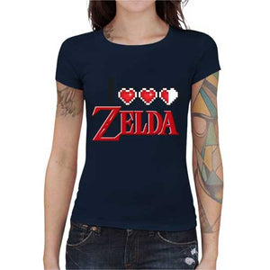 tshirt-femme-i-love-zelda-coton-bio-bleu-nuit