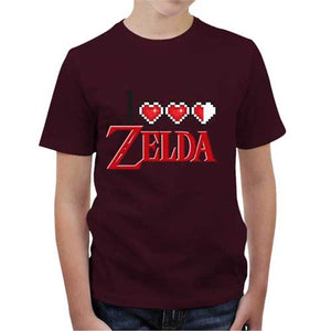 tshirt-enfant-i-love-zelda-coton-bio-cerise