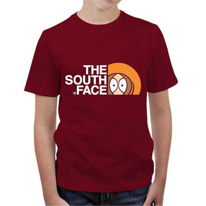 tshirt-enfant-the-south-face-geek-et-montagne-coton-bio-rouge