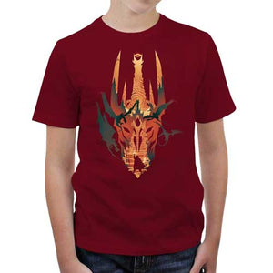 tshirt-enfant-sauron-coton-bio-rouge