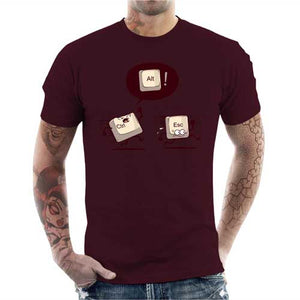 tshirt-homme-ctrl-and-escape-coton-bio-cerise