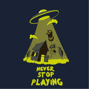 tshirt-never-stop-playing-coton-bio-bleu-nuit