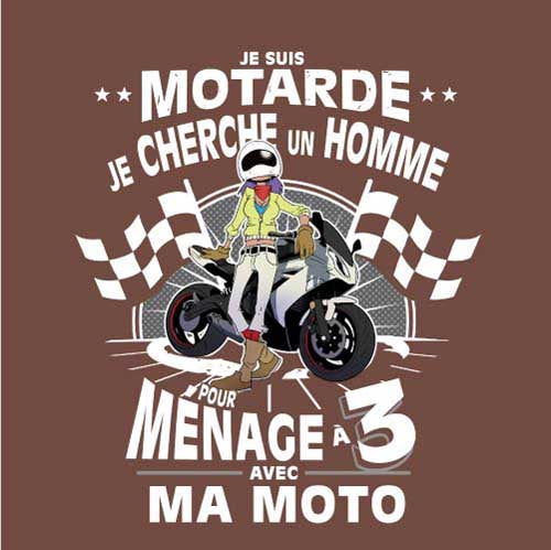 T SHIRT MOTO - Polygame pour Femme