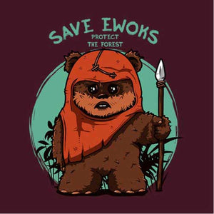 tshirt-save-ewoks-coton-bio-cerise