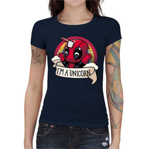 tshirt-femme-cinema-i-am-unicorn-deadpool-coton-bio-bleu-nuit