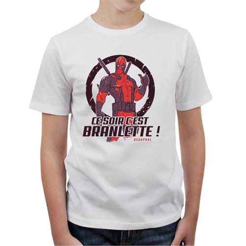 T-shirt enfant geek - Deadpool Branlette - Réplique